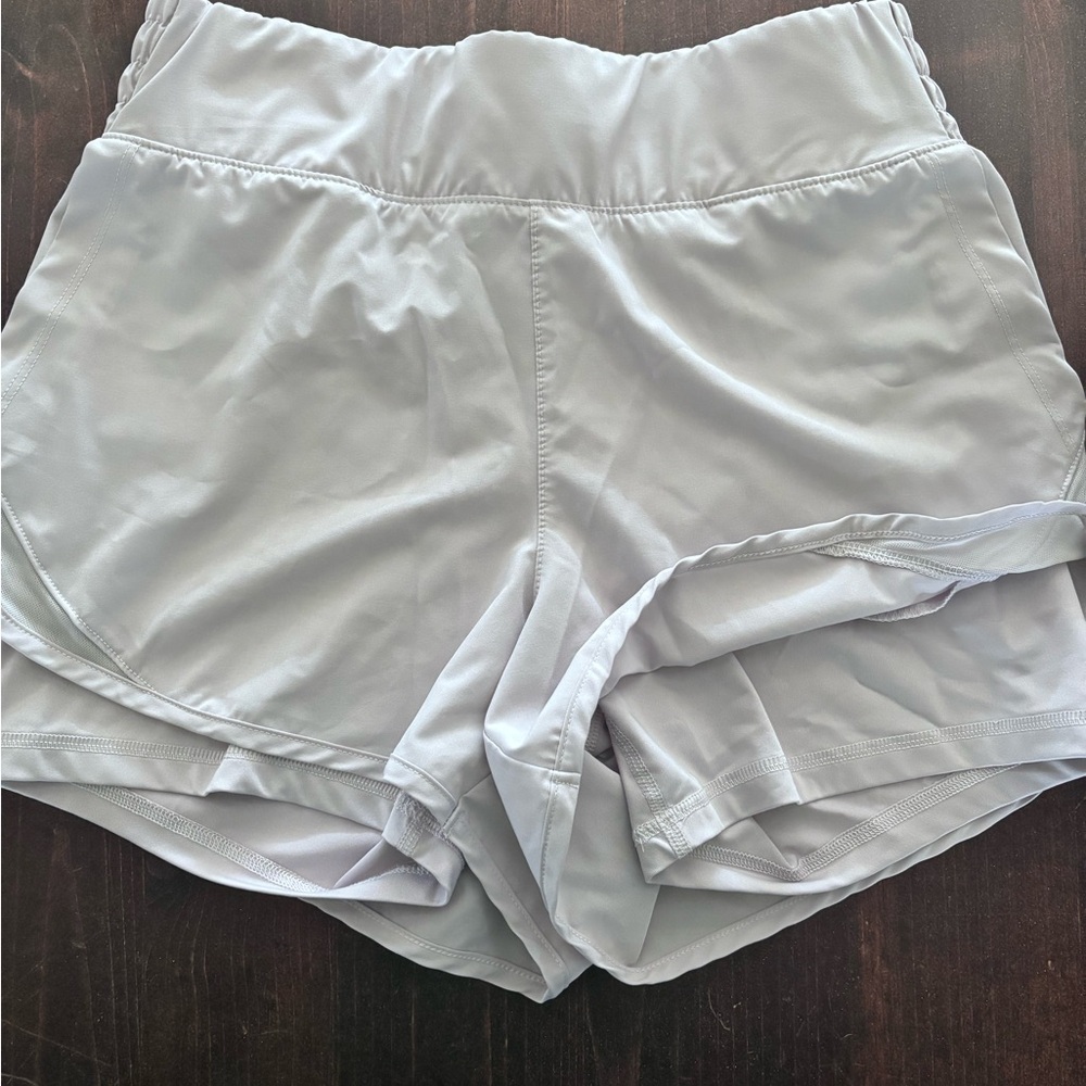 Women's White/Lilac Athletic Shorts